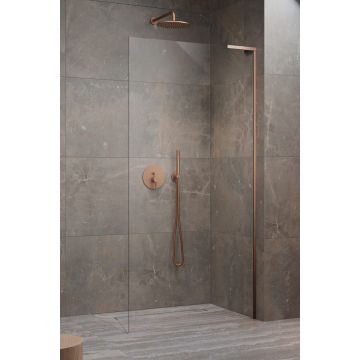 Cabina de dus tip Walk-in Radaway MODO SL II Brushed Copper 100 cm  orientare stanga  profil cupru periat