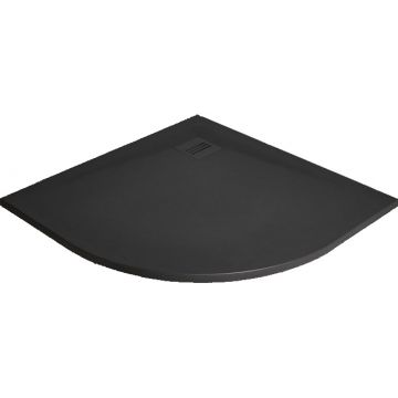 Cadita dus semirotunda slim Radaway Kyntos A 90x90x3cm marmura negru