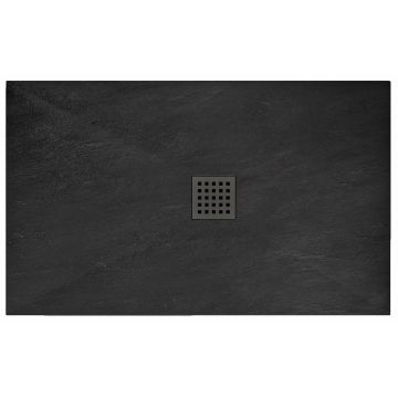 Cădiță de duș Rea Rock Black, negru, 80x120 cm