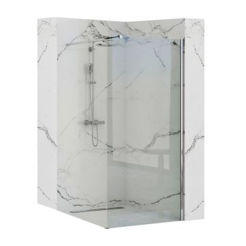 Paravan de duș Rea Aero, transparent, crom, 100 cm